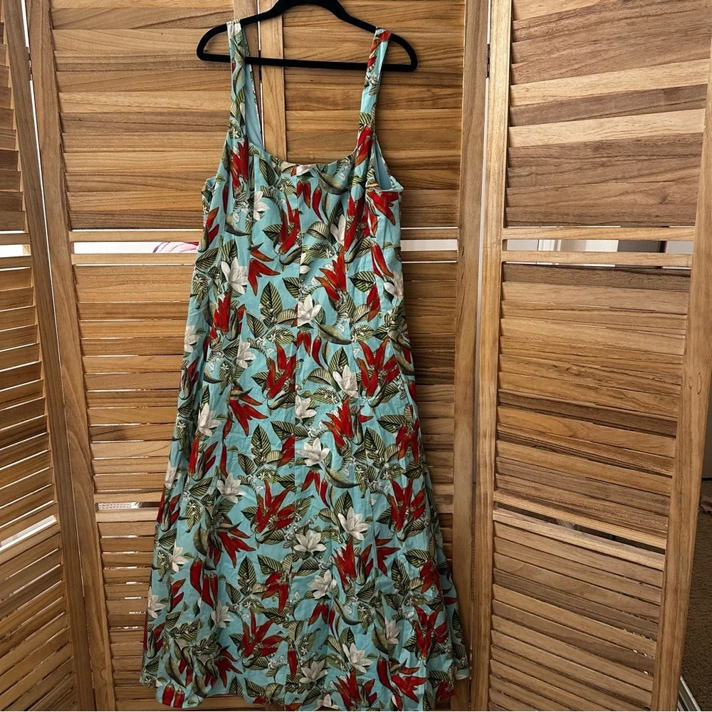 Show Me Your MuMu Teal Spicy Pepper Prim Midi Sundress size XXL - Picture 3 of 8